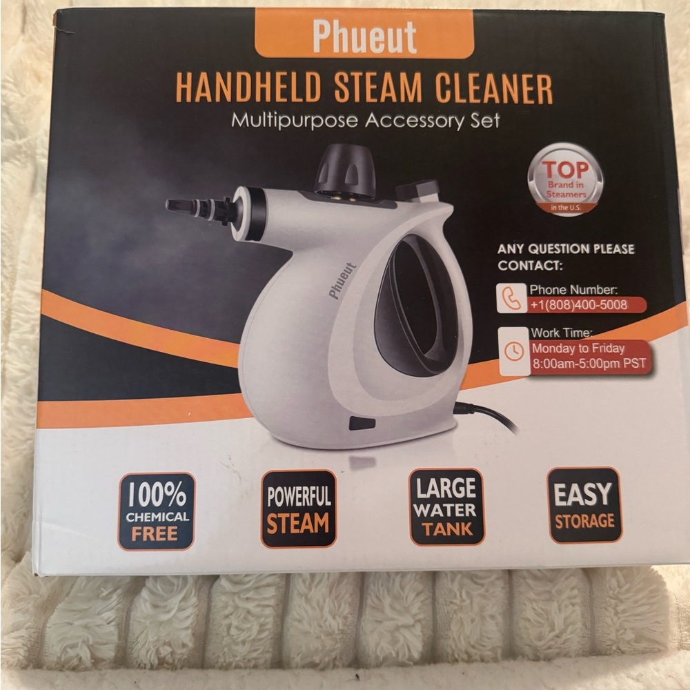 White Handheld Steam Cleaner